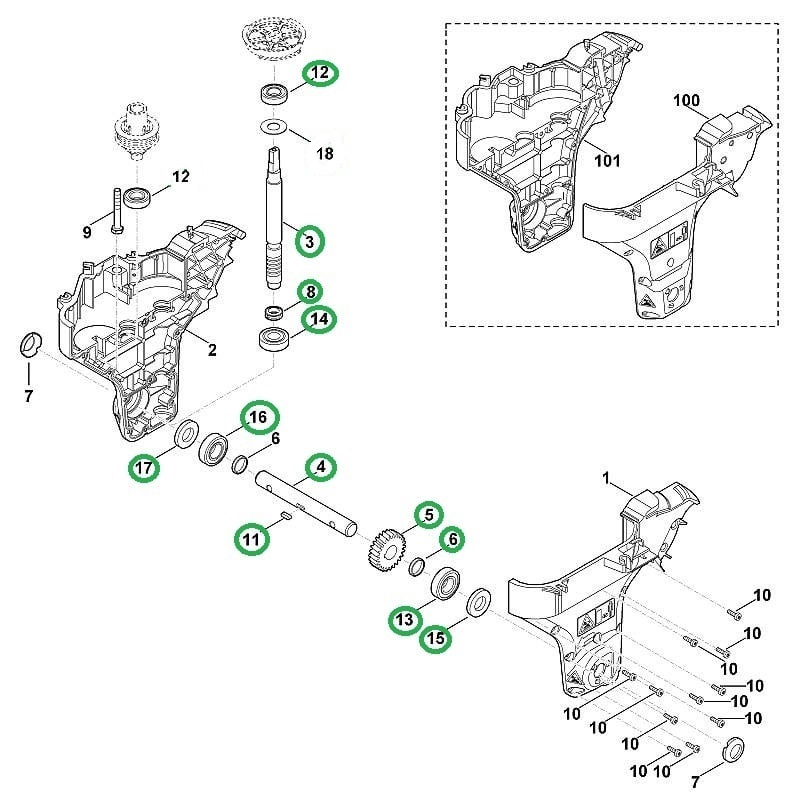 62410071890 SET REPARATIE CUTIE VITEZE REDUCTOR STIHL HB 585
